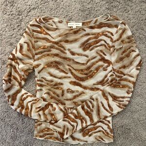 Moa Moa Brown and Cream Long Sleeve Top